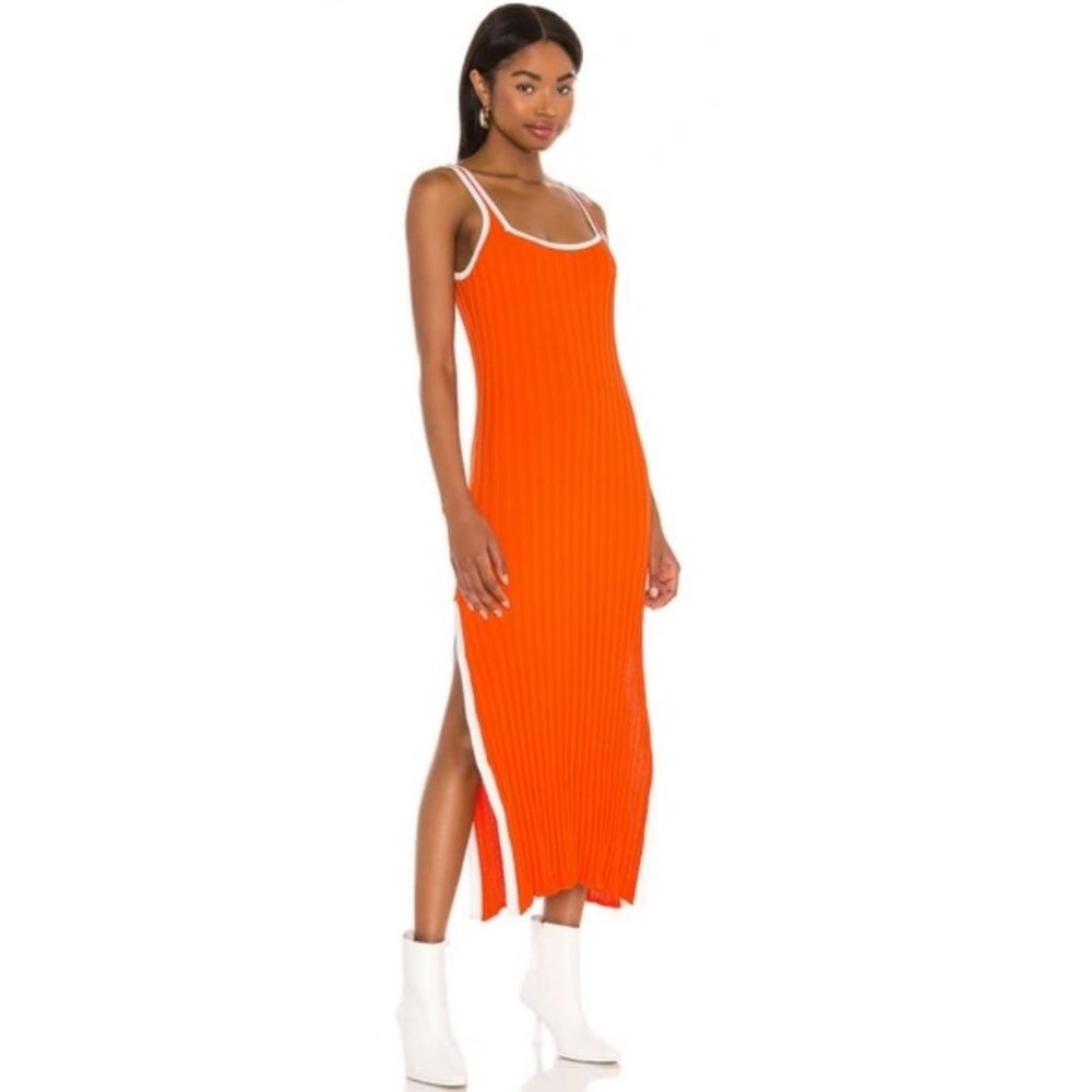Solid & Striped Kimberly Ribbed Dress Sz M Orange Long Tank